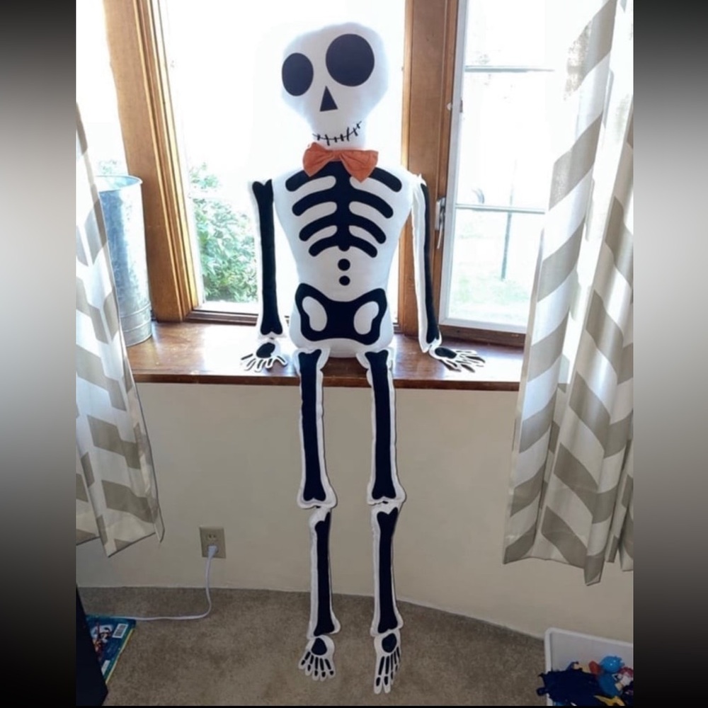 5 foot Shelf sitter Skeleton pillow
